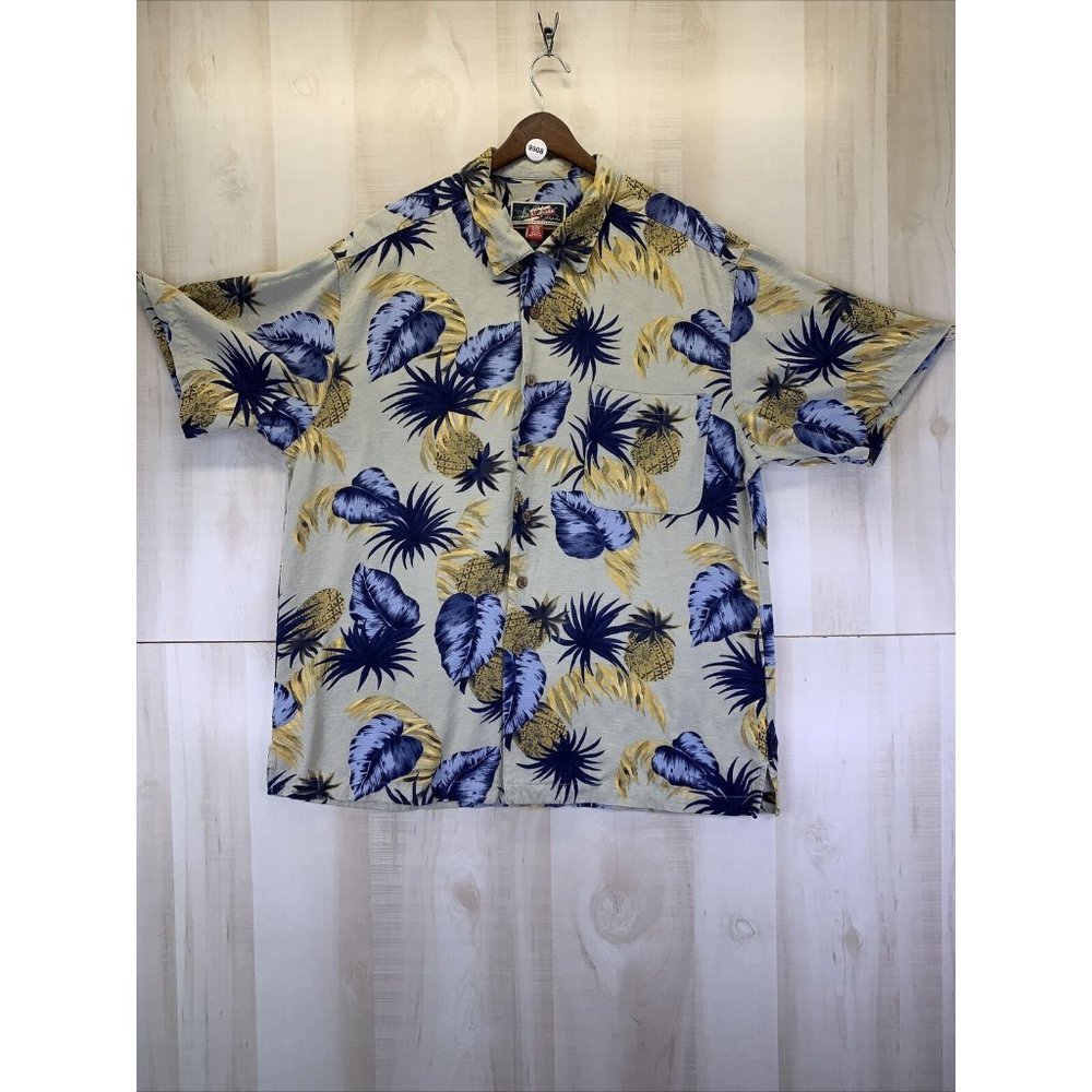 La Cabana Mens Button Front Tropical Style Shirt Size XL-9908